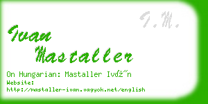 ivan mastaller business card